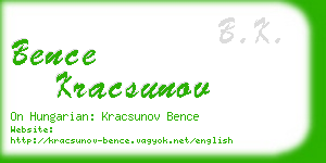 bence kracsunov business card